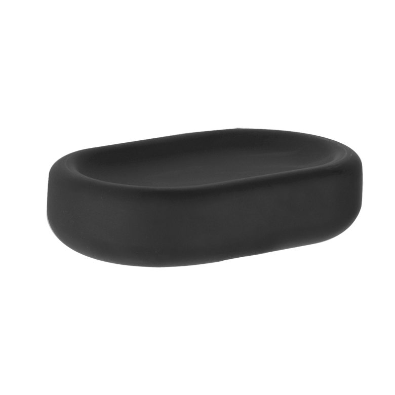 Porta sapone da appoggio in Gres Nero cromo Goccia Gessi Nerocromo montato a parete, vista del design e della finitura