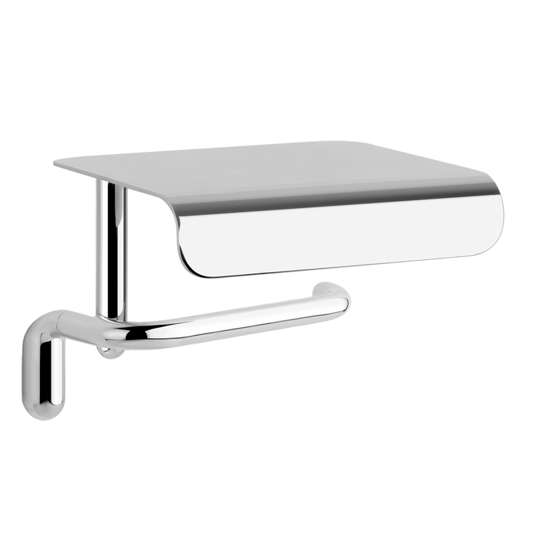 Porta Rotolo a Muro Con Coperchio Cromo Goccia Gessi montato a parete, vista del design e della finitura