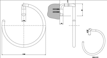 Porta asciugamani ad anello a parete cromo Goccia 38109 Gessi