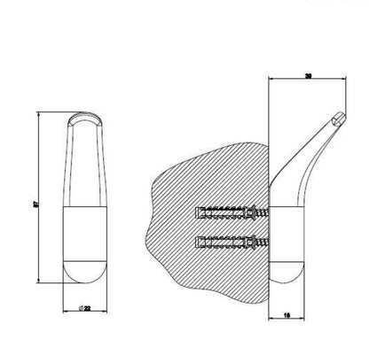Gancio Appendino a Muro Cromo Goccia 38121 Gessi