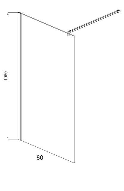 Walk in 80 cm parete doccia vetro temperato 6 mm 195 H cromo Linje