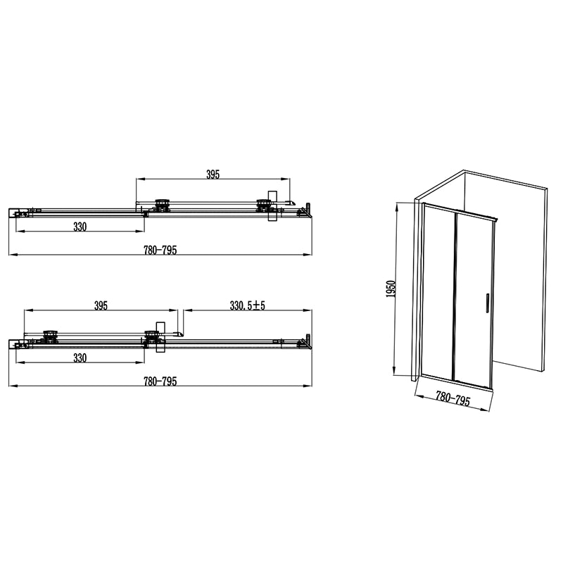 Box doccia 80x90 Rio doppio scorrevole vetro 6 mm installato in bagno moderno con ante in vetro temperato - Exagonshop