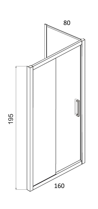 Box doccia 80x160 Marsiglia un anta scorrevole reversibile trasparente H 195 cromo