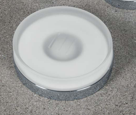 Colombo Nordic Porta Sapone da Appoggio in Vetro Acidato, dettaglio ravvicinato del materiale e dell'aggancio - Colombo...