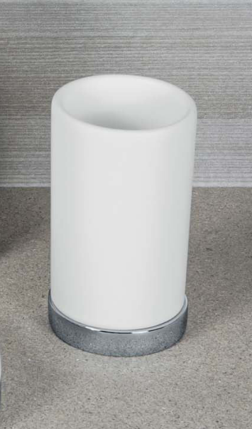 Colombo Nordic portaspazzolini in Ceramica Bianco Opaco Cromo Bianco Opaco, dettaglio ravvicinato del materiale e...
