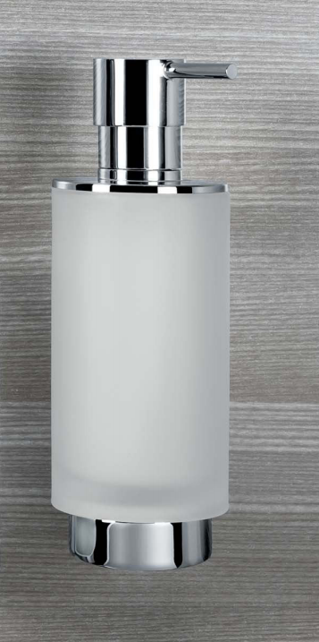 Colombo design Nordic Dispenser sapone liquido a Parete in in vetro acidato e naturale montato a parete, vista del design...