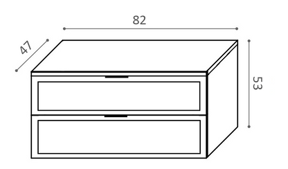 Mobile bagno bianco opaco 82x47 Dublino con lavabo in ceramica due cassetti con cornice