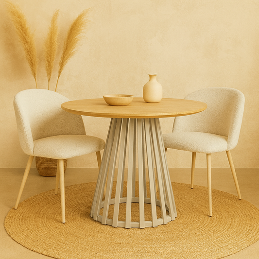 Andrea Bizzotto Cilian tavolo 120 cm tondo natural warm grey 0732246