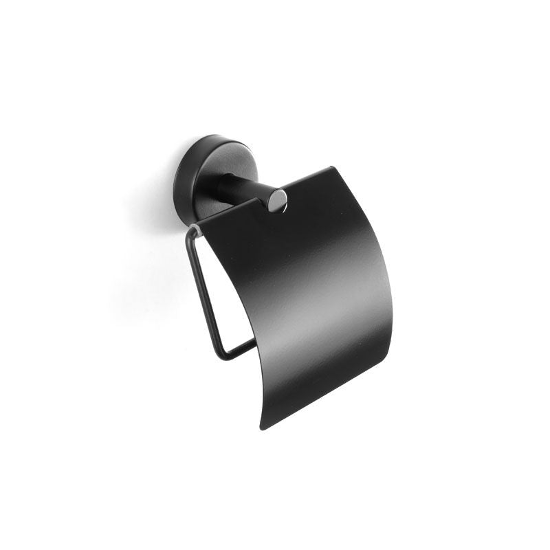New Line Q3 Portarotolo Coperto Con Coperchio In Acciaio Inox nero opaco