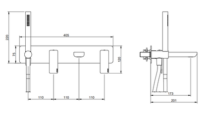 Treemme Hask RWIT6AD7CC01 miscelatore monocomando vasca con bocca e doccetta senza parte incasso cromo