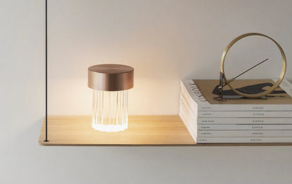 Flos Last Order Fluted Lampada Da Tavolo ricaricabile cristallo scanalato Rame Satinato