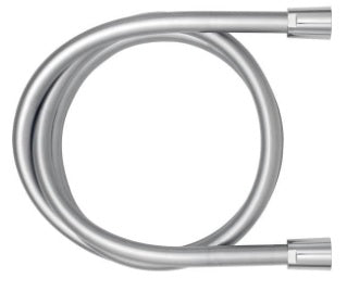 Nikles Flessibile Liscio Rinforzato 125 Cm In Pvc Cromo, vista frontale della maniglia e della bocca di erogazione