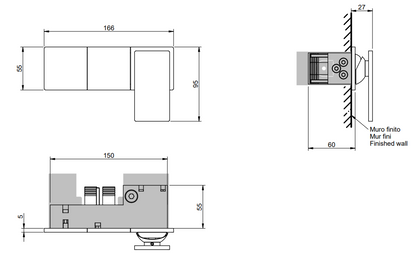 Treemme 5mm RWIT2808IS97 miscelatore doccia monocomando senza parte incasso inox satinato