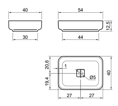Antonio Lupi Design Bolomood54 Lavabo 54x40 In Flumood Bianco Lucido