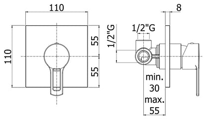 Paffoni Ringo Rin010 Miscelatore doccia ad Incasso Con Piastra in Abs Cromo
