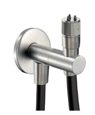 Treemme 22mm idroscopino per wc con doccetta in metallo Acciaio, dettaglio ravvicinato della finitura e del marchio...
