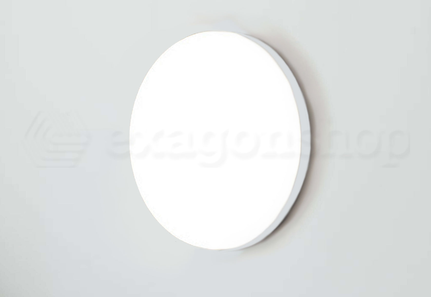 Flos Clara Lampada a parete o soffitto 60 cm senza cornice Bianco in policarbonato accesa in ambiente, design e...