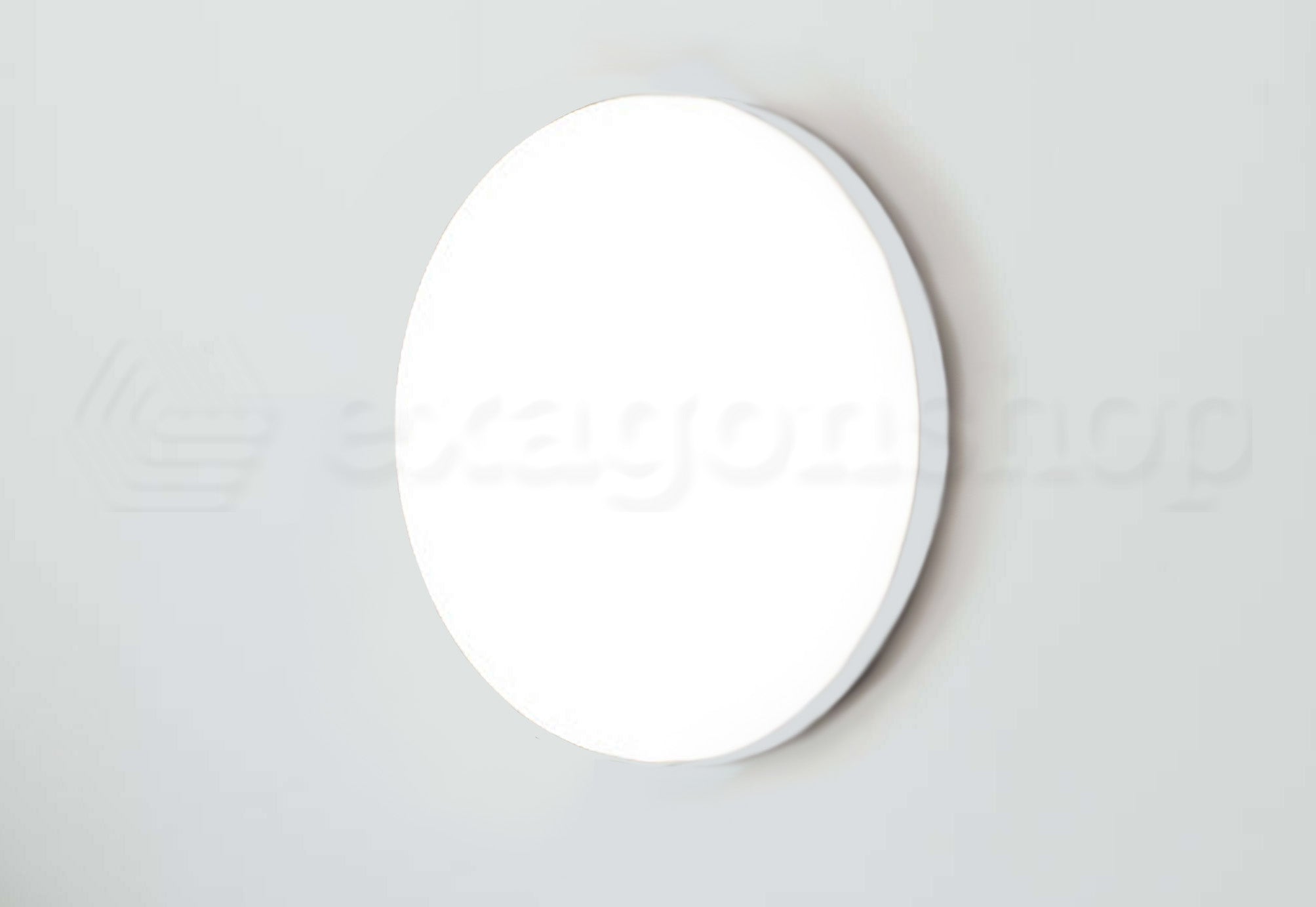 Flos Clara Lampada a parete o soffitto 60 cm senza cornice Bianco in policarbonato accesa in ambiente, design e...