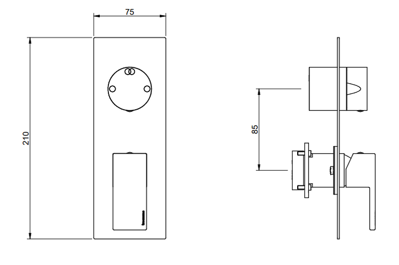 Treemme Q30 RWIT4BA2CC01 miscelatore doccia monocomando con Cromo Lucido, componenti inclusi smontati: corpo incasso...