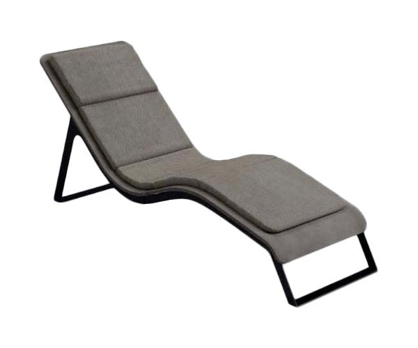 Novellini divina chaise longue lettino sdraio da esterno in legno di betulla con materassino imbottito oxid wood/warm brown