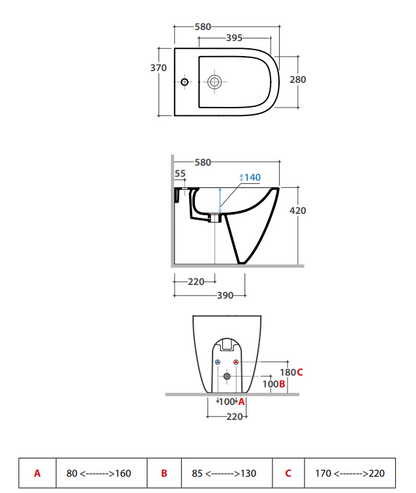 Ceramica Globo Stockholm Multi Bidet filo parete a pavimento in ceramica Bianco Opaco