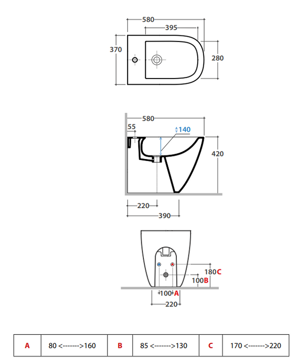 Ceramica Globo Stockholm Multi Bidet filo parete a pavimento in ceramica Bianco Opaco