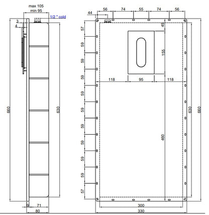 Antonio lupi design tenso idroscopino da incasso con flessibile 85 cm in acciaio satinato