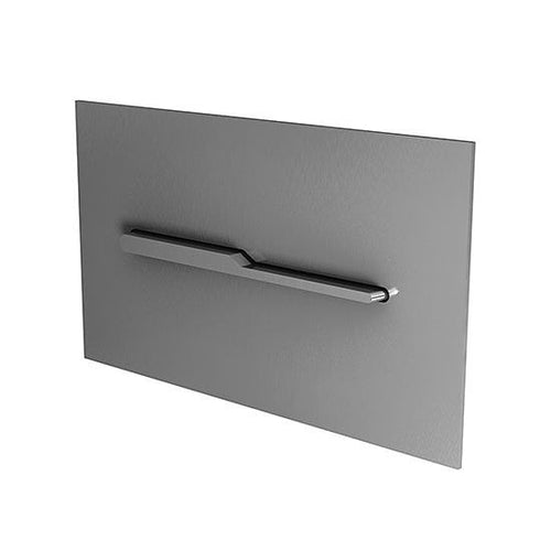 Antonio Lupi Onda Placca Di Comando Scarico Wc Acciaio in acciaio inox e satinato ambientato su piano bagno con accessori...