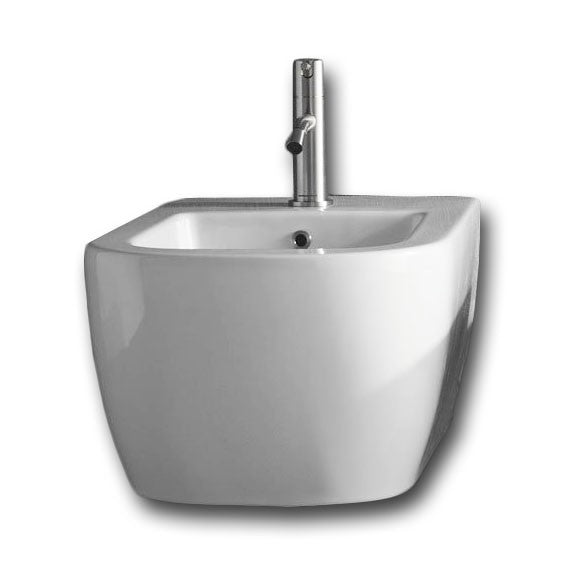 Antonio Lupi Komodo4 Bidet Sospeso In Ceramica Bianco, vista frontale su sfondo bianco - Antonio Lupi Design