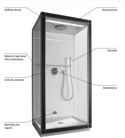 Cabina e Bagno Turco 100x100 Destro castagno scuro St Trop 730011530001000 Duravit