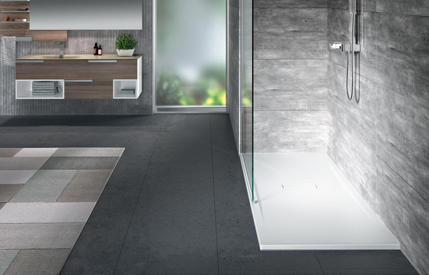 Novellini Custom Touch Piatto Doccia 160x80 cm a fondo, dettaglio ravvicinato della texture antiscivolo