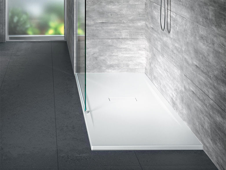 Novellini Custom Touch Piatto Doccia 160x80 cm a fondo in acrilico visto dall'alto con superficie e piletta di scarico
