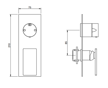 Treemme 5mm rwit28a2is01 miscelatore doccia monocomando a muro con deviatore 2 uscite senza parte incasso inox satinato