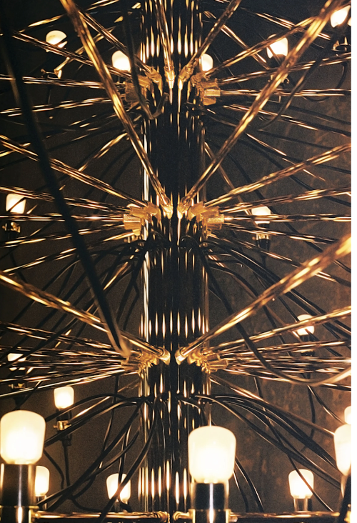 Flos 2097/50 Frosted Bulbs Lampadario 100 cm bulbi opachi, vista del design e della finitura