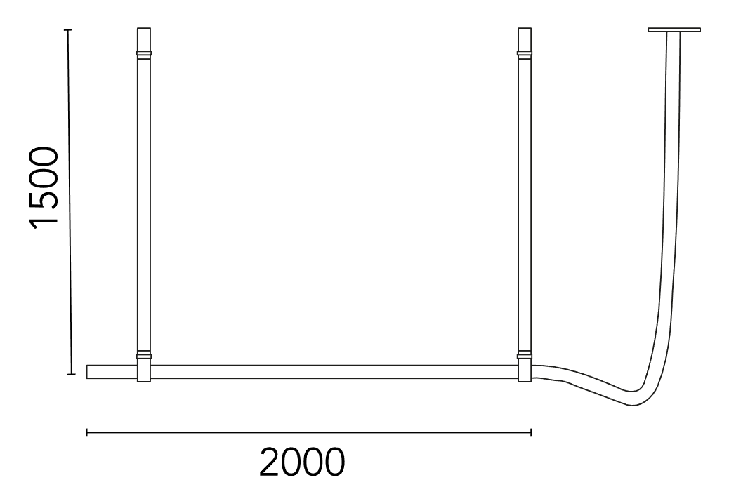 Flos Belt Lampada 200x150 sospesa in Pelle Naturale, vista posteriore con attacco elettrico