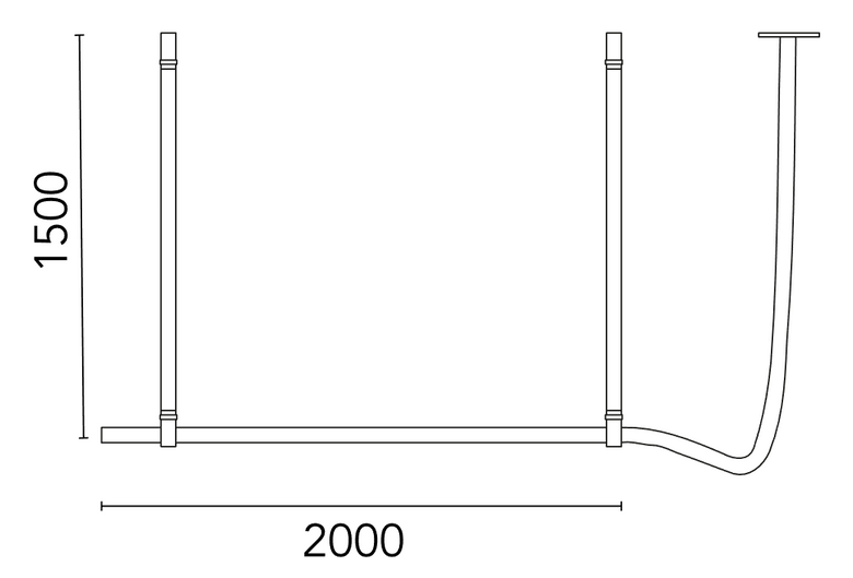 Flos Belt Lampada 200x150 sospesa in Pelle Naturale, vista posteriore con attacco elettrico