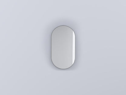 Cielo I Catini Oval Specchio 90x50 Ovale Con Scocca Laccata In Legno Cemento