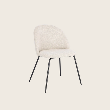 Andrea Bizzotto Tanya sedia effetto boucle avorio e gambe nero 0734366