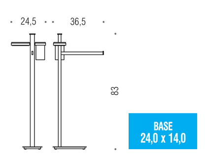 Colombo Units B9110 Piantana portasciugamani portasapone e bicchiere portaspazzolini in Vetro Acidato Naturale cromo