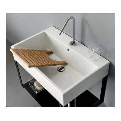Colavene Acquaceramica Volant Lavatoio 50x50 in ceramica Bianco