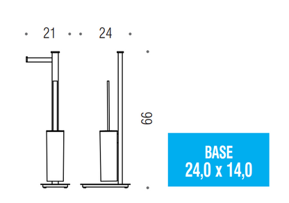 Colombo design units b9107snm piantana con porta rotolo e porta scopino sinistro nero opaco