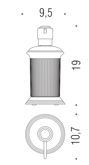 Colombo design hermitage b9336 dispenser sapone liquido da, dettaglio ravvicinato del materiale e dell'aggancio