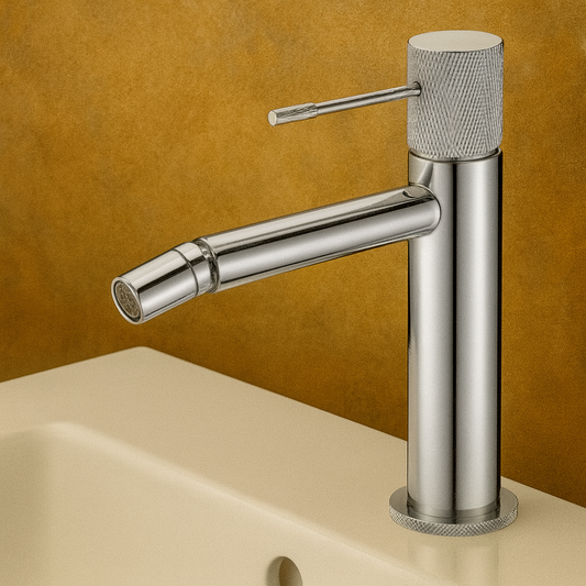 Rubinetto miscelatore bidet monocomando senza scarico in ottone cromato Melin