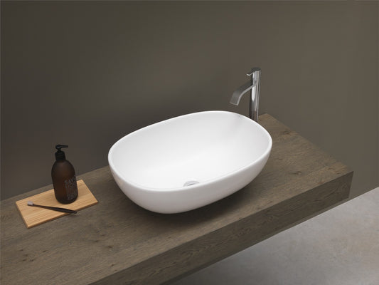 Milk Lavabo Appoggio 54x40x17 Bianco Lucido