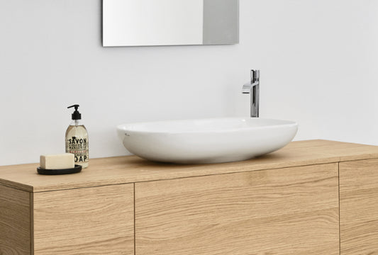 Milk Light Lavabo da Appoggio 66x42 Bianco Lucido