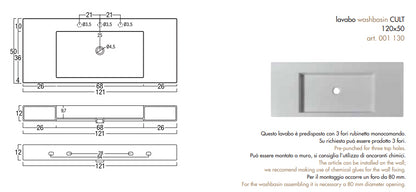 Cult Lavabo 75x45 Bianco Lucido