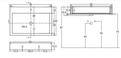 Cool Lavabo 50,5x45 Bianco Lucido