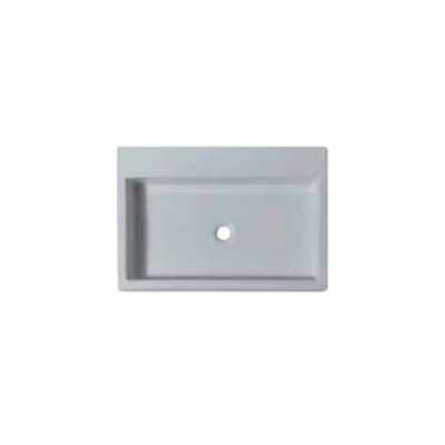 Lavabo 50,5x45 sospeso o da appoggio in ceramica con, vista frontale su sfondo bianco - Nic Design
