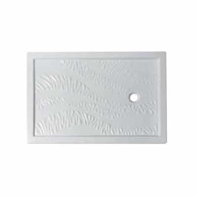 Piatto Doccia 80x120 in ceramica Bianco Lucido H 9 cm For visto dall'alto con superficie e piletta di scarico - Nic Design