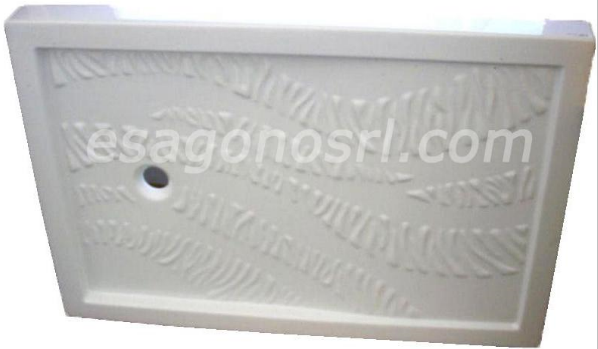 Piatto Doccia 80x120 in ceramica Bianco Lucido H 9 cm For, dettaglio ravvicinato della texture antiscivolo - Nic Design